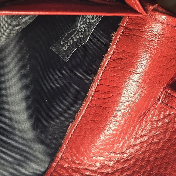 BRIGHTON Christmas RED LEATHER MOC CROC WALLET - Picture 4 of 4
